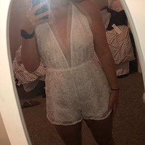 White Backless Romper! NWT
